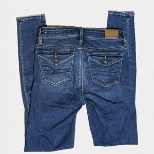 American Eagle Outfitters Women's Blue Skinny Mid Rise Jeans